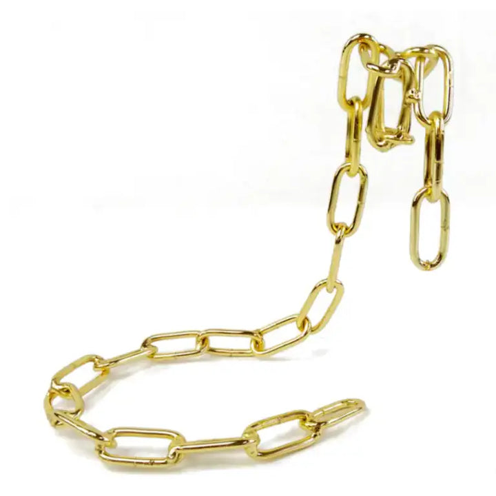 Gold-colored metal chain with elongated oval links for Magic Iron Chain Wine Bottle Holder